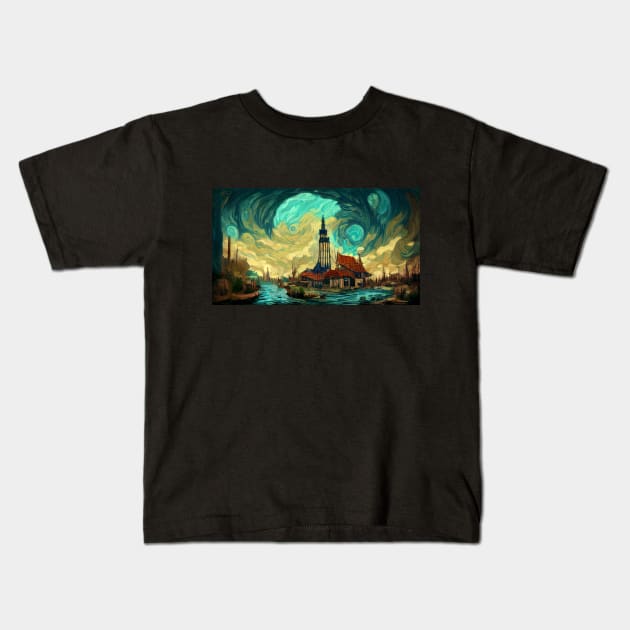 The Sky of Vincent Van Gogh (day2） Kids T-Shirt by 1st Studio